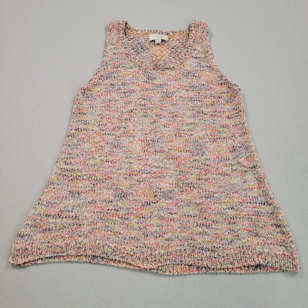 LOFT Outlet Womens Small Multicolor Space Dye Knit Sleeveless Sweater Fairy